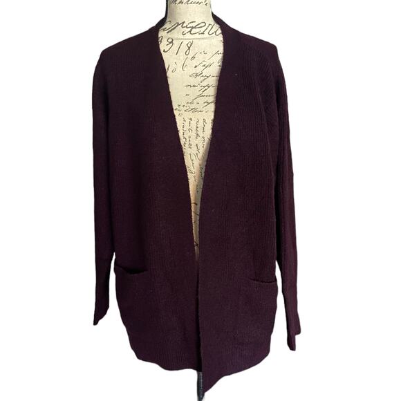 Calvin Klein Jeans Burgundy Cardigan Sweater NEW Size Large - Picture 1 of 4